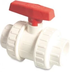 Mega Ball Valve PVC-U 1.5" Imperial Glue Socket 10bar White Type AK