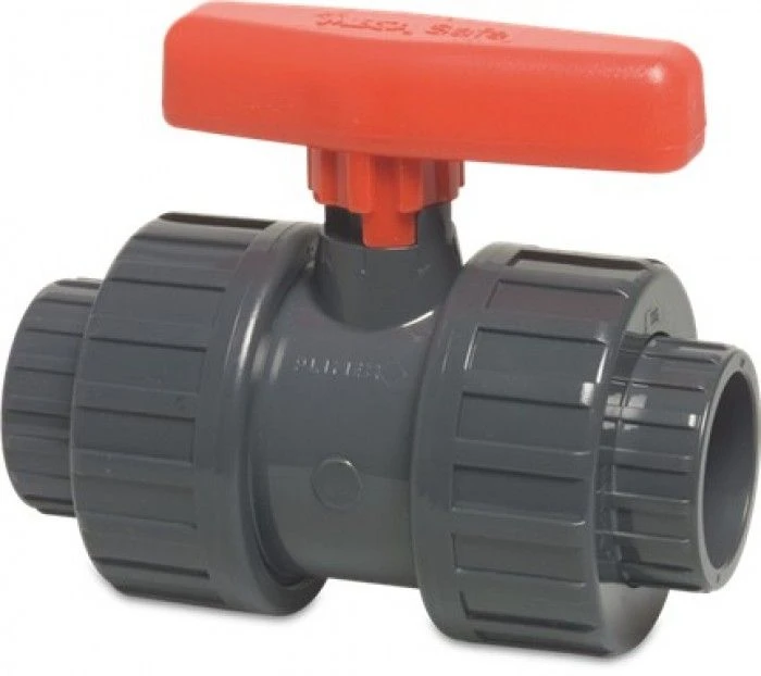 Mega Ball Valve With Double Union PVC-U 50 Mm - Type Safe 600 (with Secure Ball)